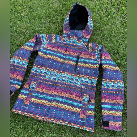 Burton Horizon Women’s Med. Mtn Dew Snowboard Jacket DryRide Mountain Multicolor - Picture 8 of 13